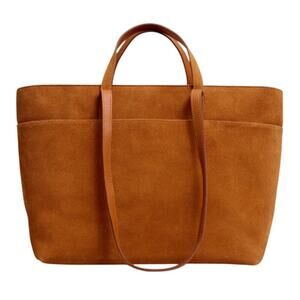 Madewell Tan Suede leather essential Tote Bag long and short straps